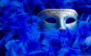 plumage et masque, plumage, синие перья, masque, маска, bleu