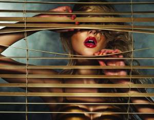 hot, red lips, blinds, sexy wallpaper, lips