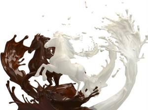 шоколад, лошади, молоко