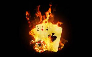 казино, тузы, огонь, пламя, покер, карты